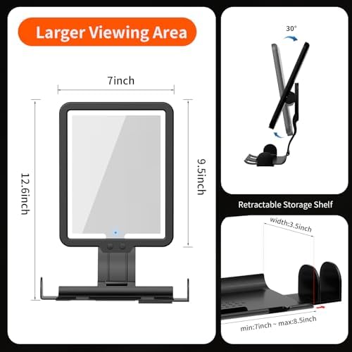 Fog-Free Heated Shower Mirror with Storage for Shaving
