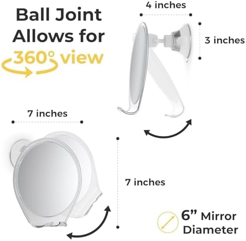 HoneyBull Compact Shower Mirror for Smooth Shaving