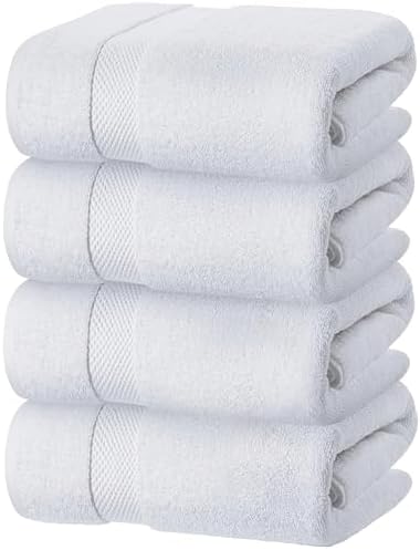 White Classic Luxury Bath Towels Set of 4