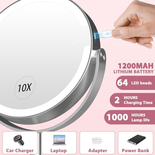 10x Magnifying Mirror with Light
