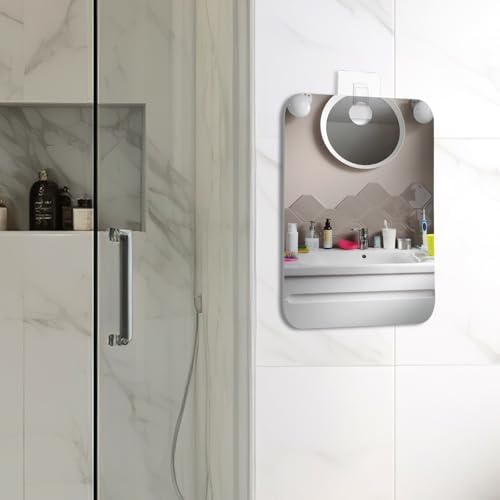 Anti-Fog Unbreakable Travel Shower Mirror for Men