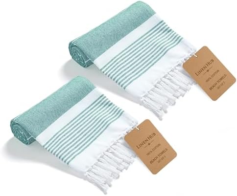 Cote De Amor 100 Cotton Beach Towels Set of 2 Extra Large