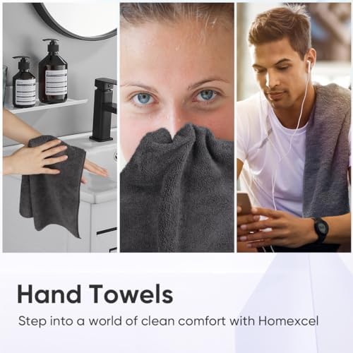 HOMEXCEL Grey Hand Towels