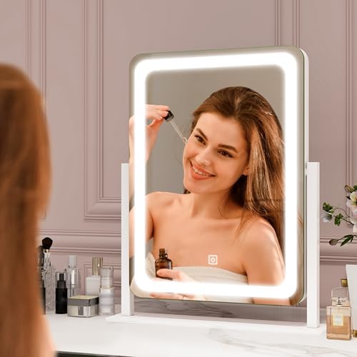 Stylish Compact Vanity Mirror with Smart Lights for Makeup and Skincare