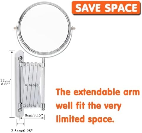 WELL W LINK 7-inch Wall-Mounted Makeup Mirror
