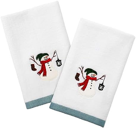 Avanti Linens Snowman Park Collection Fingertip Towels Multicolor