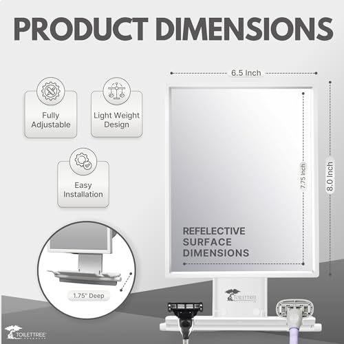 Fogless Shower Mirror with Squeegee Adjustable for Shaving and Makeup