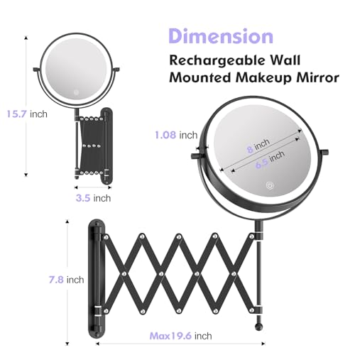 FASCINATE Wall-Mounted Reusable 8-10x Magnifying Mirror