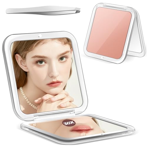 MIYADiva Compact Mirror with 30X Magnification for Travel
