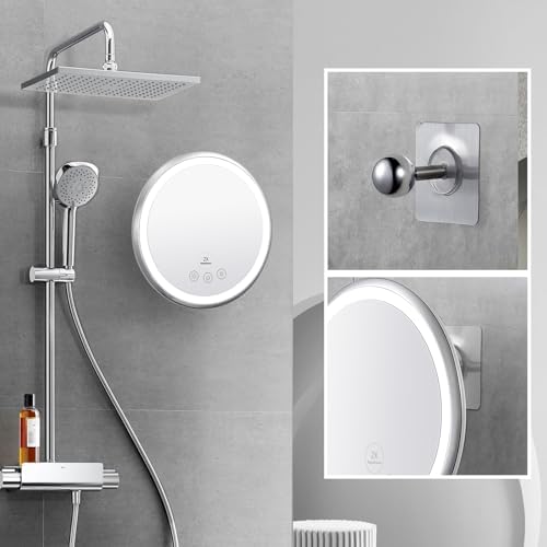 Heated Anti-Fog 2X Real Glass Walk-in Shower Mirror
