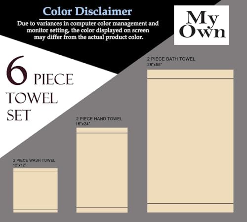 MyOwn Ultra Soft 6 Pack Cotton Towel Set - Black