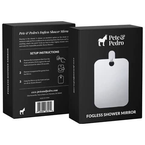 Perfect for Shower Grooming Anti-Fog Shave Mirror by Pete Pedro