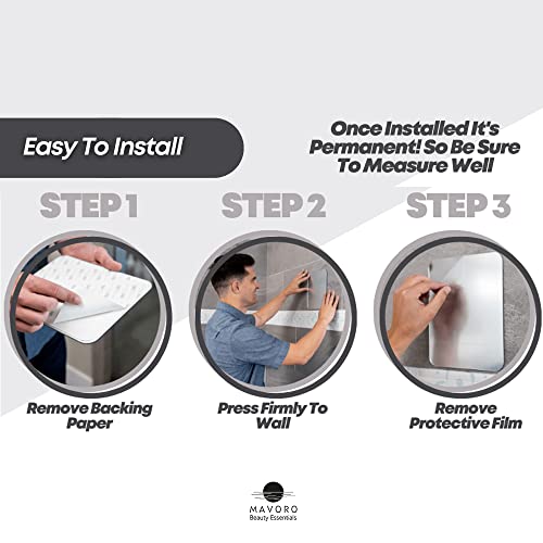 Mavoro Shaving Mirror for Shower - 7x9in Frameless Adhesive Mirror