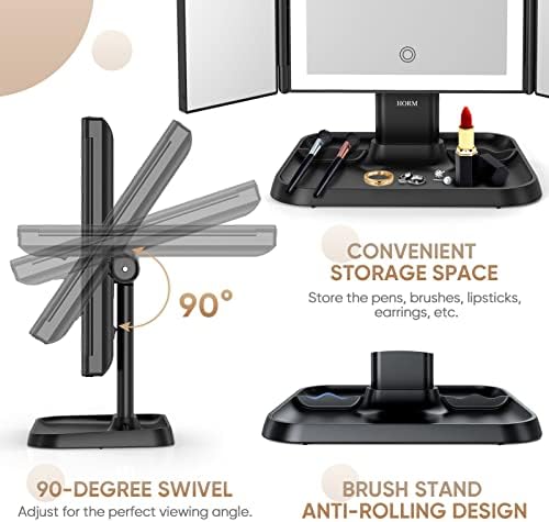 Versatile 3-Mode LED Makeup Vanity Mirror