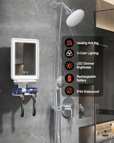 Fogless Shaving Mirror with Heating Lights