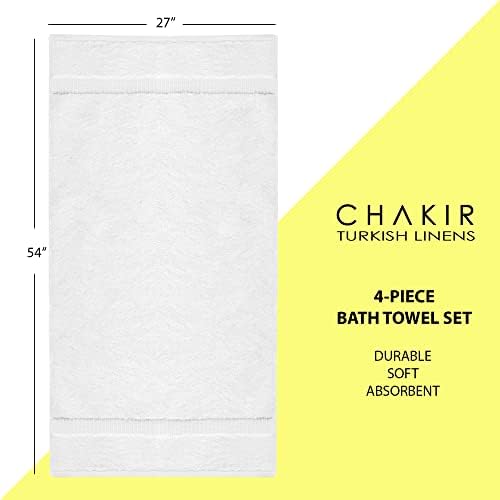 Chakir Turkish Linens - Premium Cotton Bath Towels Set of 4 - Luxurious Experience