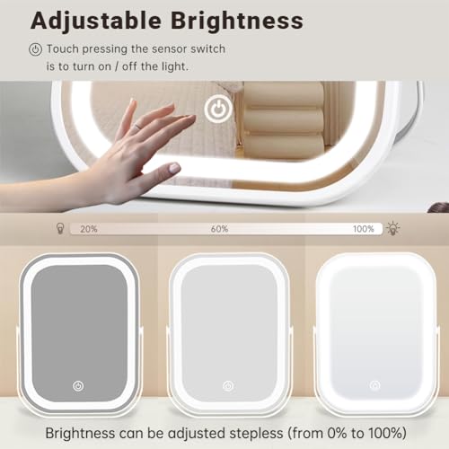 Travel Makeup Mirror with Lights Compact Beauty Vanity for Women