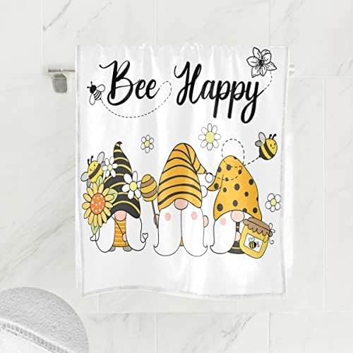 Bath Towels Bee Happy Gnomes Soft Absorbent Perfect for Relaxation