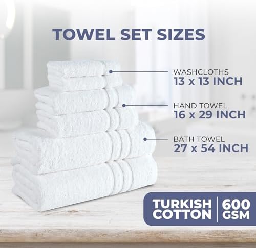 Beautiful Premium Turkish Cotton Bath Towels Set by Hawmam Linen