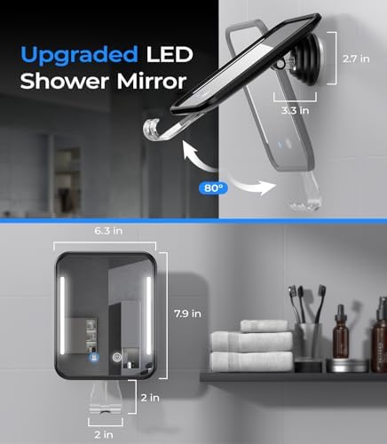 Gospire Heated Shower Mirror - Experience Smooth Shaving in the Bathroom