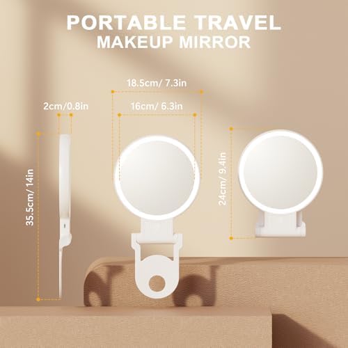 1X30X Magnifying Mirror with Light Double-Sided Portable auxmircom