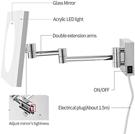 Mirror Handheld LED Light Compact Magnifying Glass