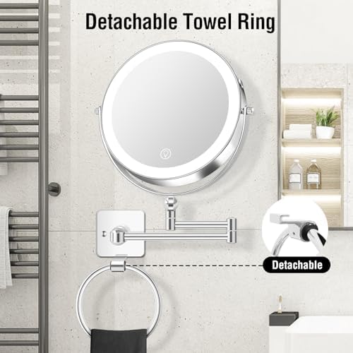 Wall-Mounted 360-Degree Adjustable Makeup Mirror