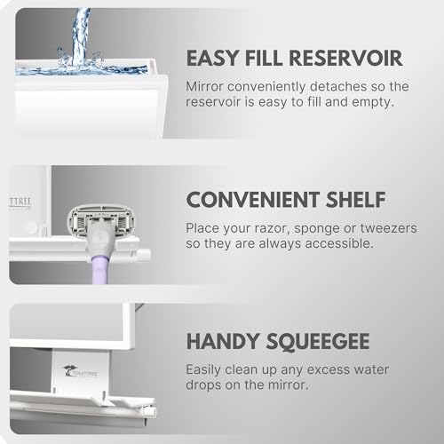Fogless Shower Mirror with Squeegee Adjustable for Shaving and Makeup