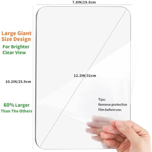 EUAIAJ Shaving Grooming Mirror 103x79in Frosted Easy Install