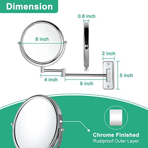 Easy to Use 8-Inch Vanity Magnifier