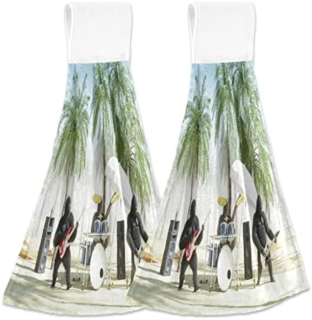 Funny 3D Gorillas Monkey Kitchen Towels Fast-absorbent Loop 2-Pack