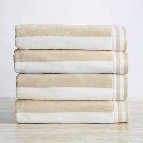 Great Bay Home 100 Cotton Velour Beach Towels 4 Pack