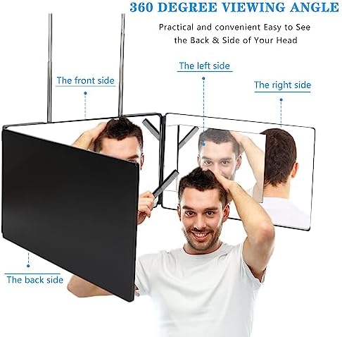 HD Self-Haircut Mirror with Adjustable Height