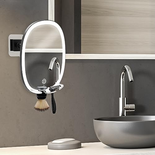 Fog-Free LED Shaving Mirror for Men with 360-Degree Swivel
