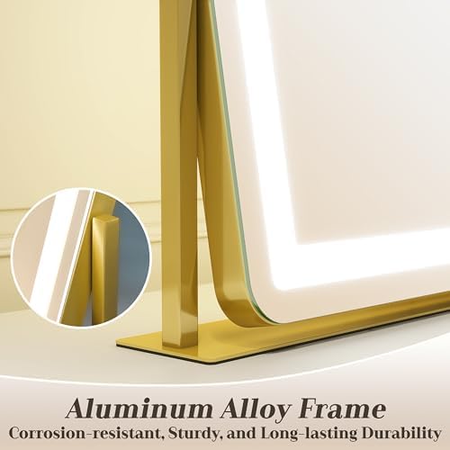 Gold Vanity Mirror with Lights