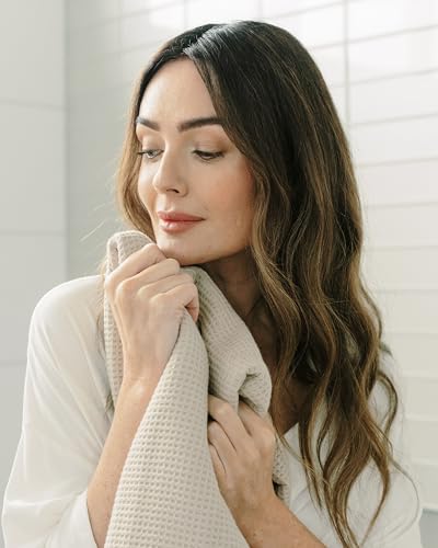 Cozy Earth Waffle Bath Sheets - Light Grey