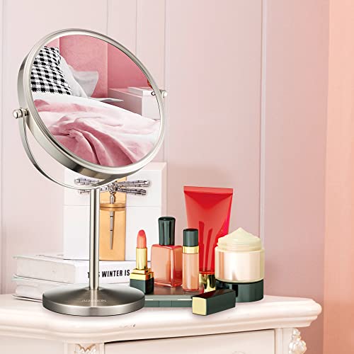 ALHAKIN 10x Magnifying Makeup Mirror 8-Inch Tabletop for BathroomDesk