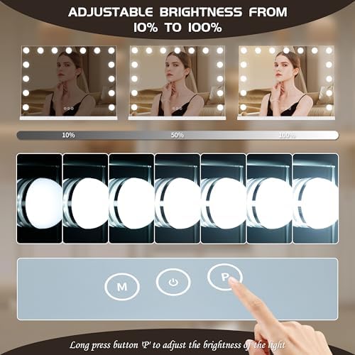 NUSVAN Vanity Mirror with 3 Lighting Modes Touch Control