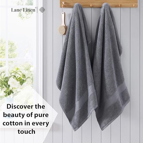 Lane Linen Extra Large Bath Sheets Set of 2 - Cool Grey