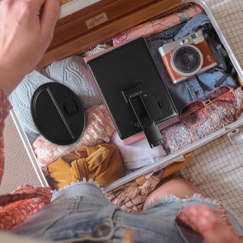 Compact Lighted Makeup Mirror with Dual Power Supply