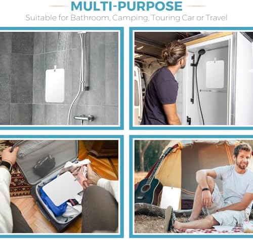 Fogless Shower Mirror with Adhesive Hooks