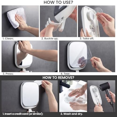 Waterproof Shatterproof Folding Mirror for Shaving Makeup Removal