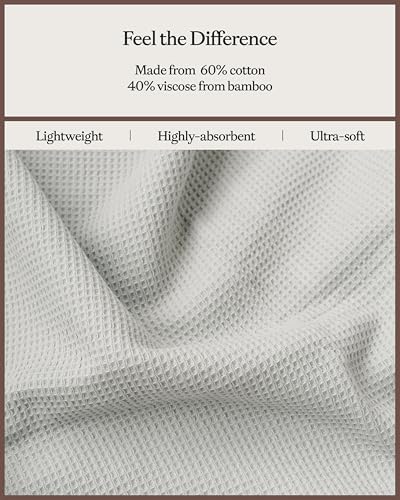 Cozy Earth Waffle Bath Sheets - Light Grey