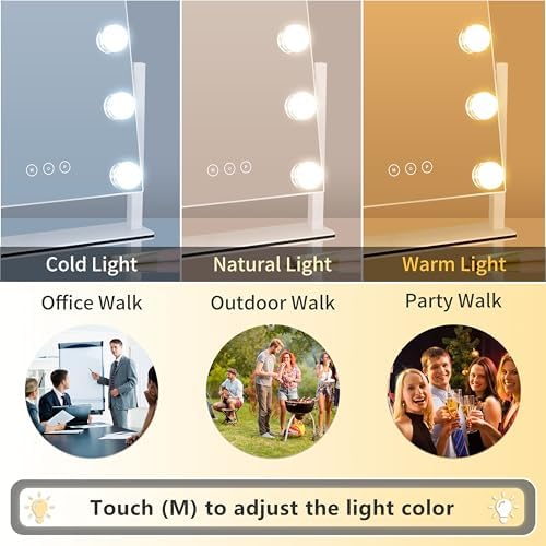 Kotdning Lighted Vanity Mirror with 3 Lighting Modes