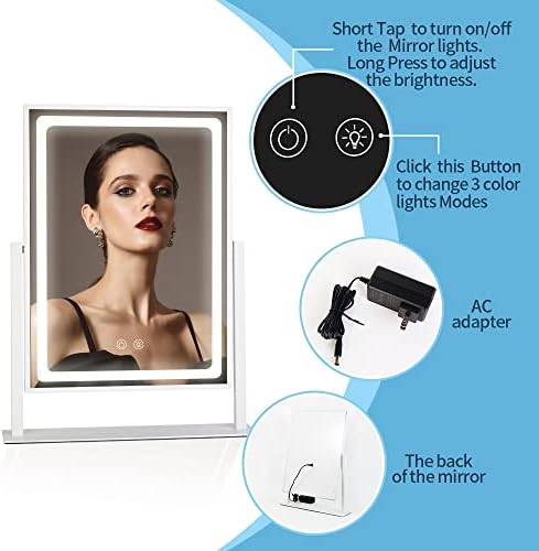 BRIGHTINWD - Touch Control 3-in-1 Vanity Mirror with Lights