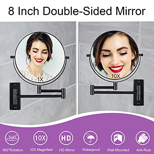 LANSI Wall-Mounted Makeup Mirror 10X Magnifier