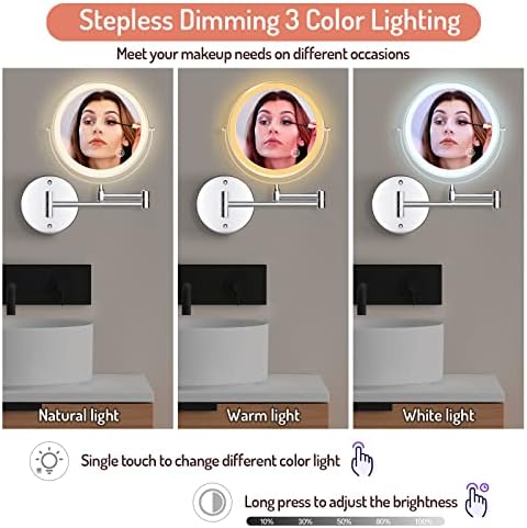 Charged Wall-Mounted Makeup Mirror