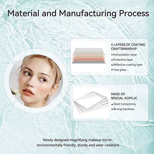 30X Magnifying Mirror for Eyebrows Makeup with Suction Cups