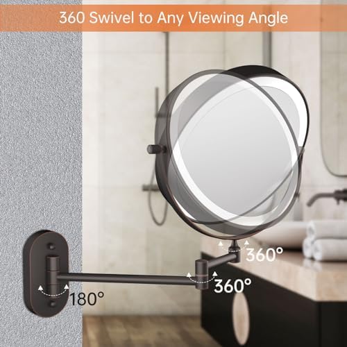 Rechargeable Wall-Mounted Lighted Makeup Vanity Mirror