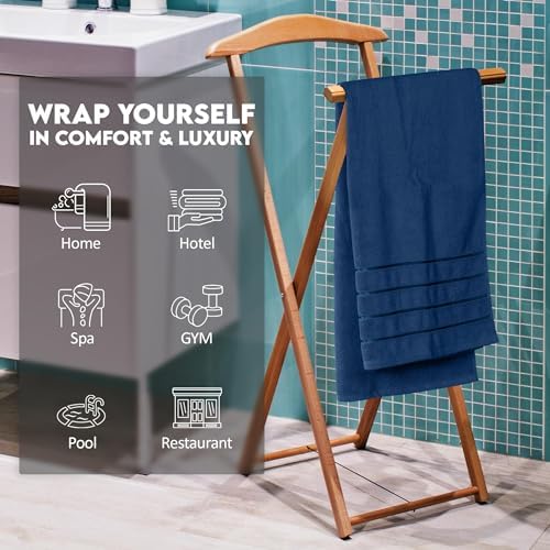 Utopia Towels 4 Pack Premium Viscose Bath Towels Set Navy